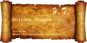 Hollósy Tivadar névjegykártya